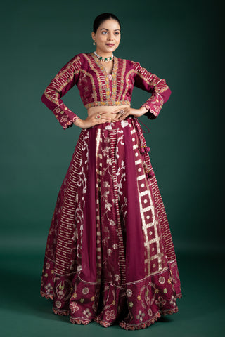 Regal Wine Red Lehenga