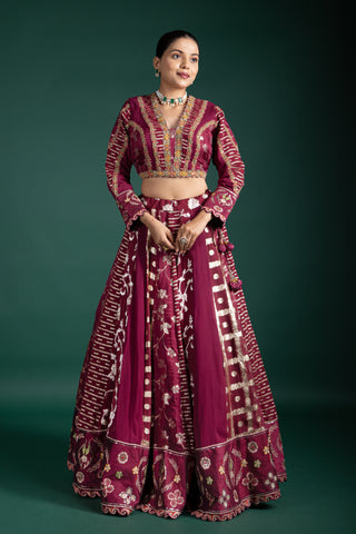Regal Wine Red Lehenga