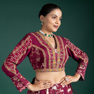 Regal Wine Red Lehenga