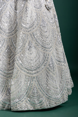 Moonlit Silver Grey Lehenga