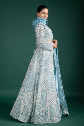 Celestial Powder Blue Lehenga