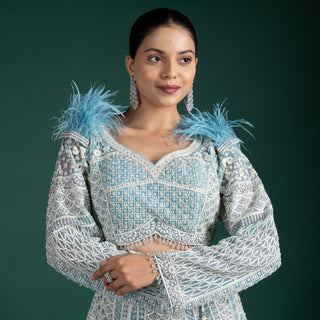 Celestial Powder Blue Lehenga