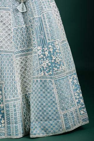 Celestial Powder Blue Lehenga