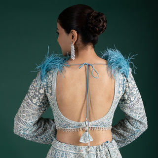 Celestial Powder Blue Lehenga