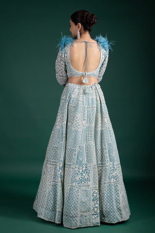 Celestial Powder Blue Lehenga