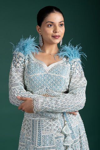Celestial Powder Blue Lehenga