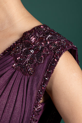 Merlot Majesty Pre-Draped Saree