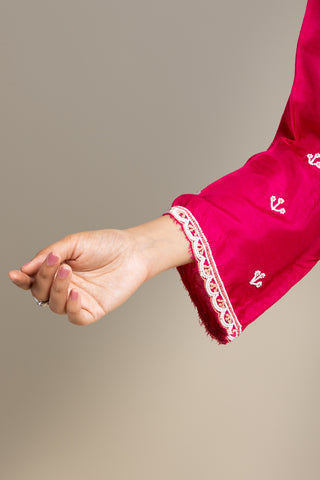 Royal Fucia Embroidered Plazo Suit Set