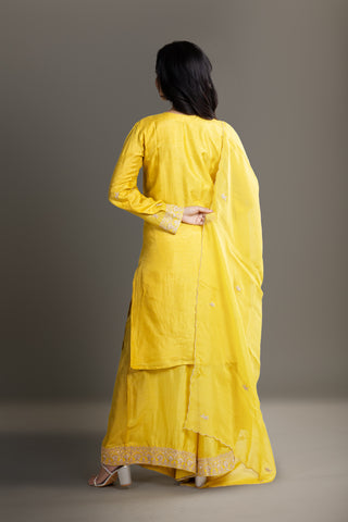 Sunlit Mustard Yellow Kurta Plazo Set
