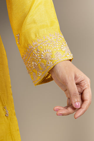 Sunlit Mustard Yellow Kurta Plazo Set