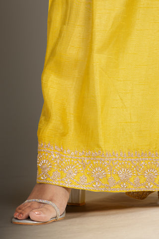 Sunlit Mustard Yellow Kurta Plazo Set