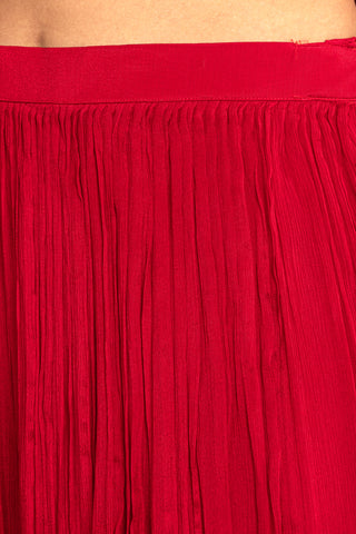 Crimson Red Bandhani Sharara Set