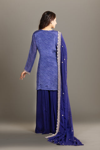 Electric blue Bandhani Sharara Set