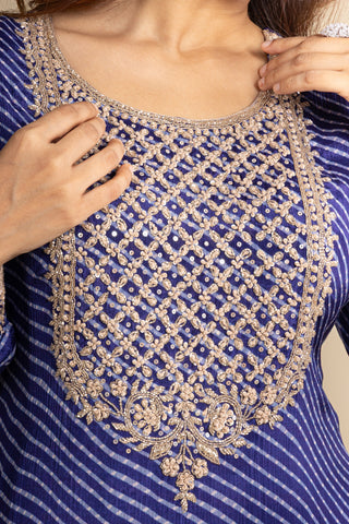 Electric blue Bandhani Sharara Set