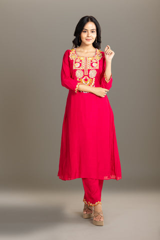 Fuchsia Pink Kurta Set