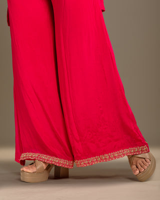 Rani Pink Embroidered Kurta Set