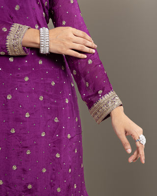 Regal Purple Handcrafted Sharara Set