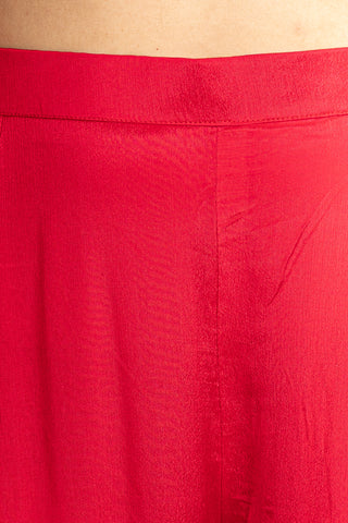 Fiery Crimson Red Silk Sharara Set