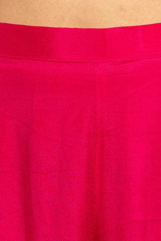 Festive Fuchsia Kurta Set with Floral Printed Dupatta