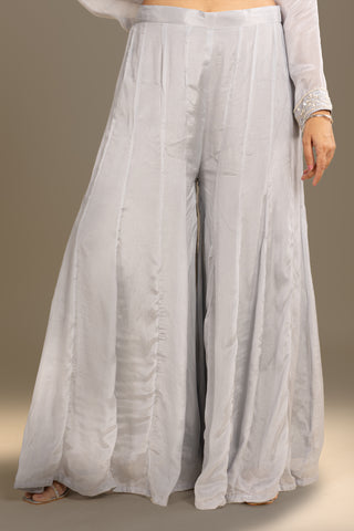 Ethereal Ice Blue Embroidered Organza Ensemble