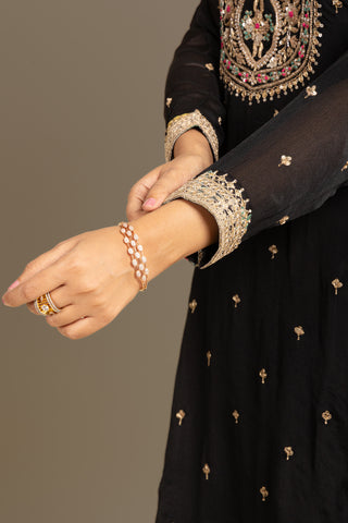 Timeless Black Floral Embroidered Festive Salwar Suit