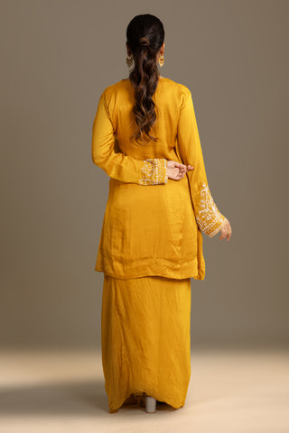 Exquisite Mustard Embroidered Kurta Set