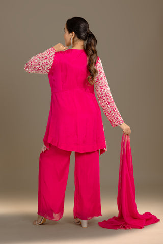 Elegant Fuchsia Pink Palazzo Set