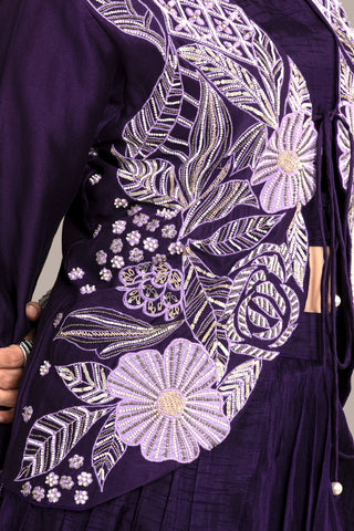 Chic Deep Violet Drape Set