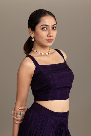 Chic Deep Violet Drape Set