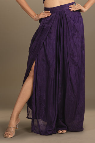 Chic Deep Violet Drape Set