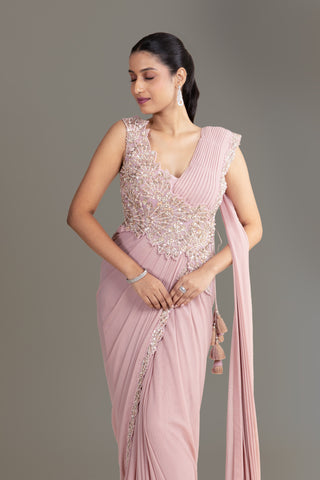 Soft Lilac Drape Skirt Set