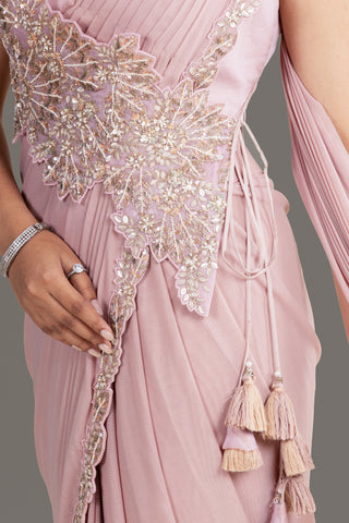 Soft Lilac Drape Skirt Set