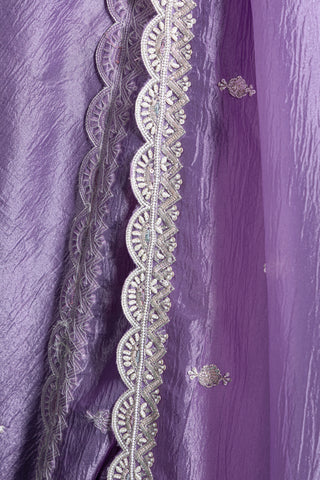 Elegant Lavender Silk Saree