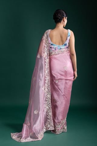 Blush Rose Organza Saree