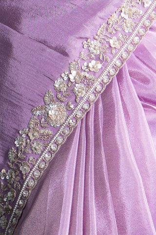 Ethereal Lilac Silk Saree
