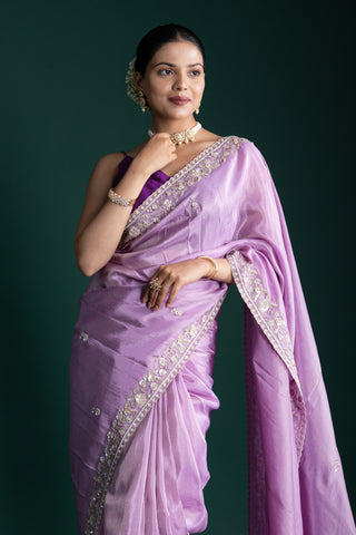 Ethereal Lilac Silk Saree