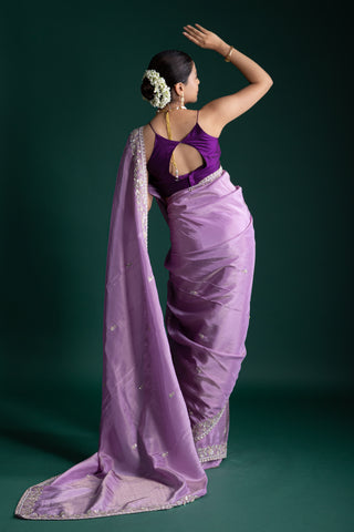 Ethereal Lilac Silk Saree