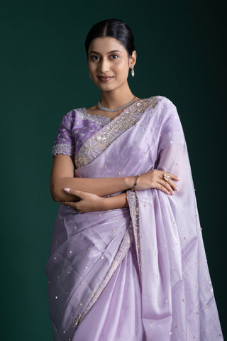 Misty Lavender Net Saree