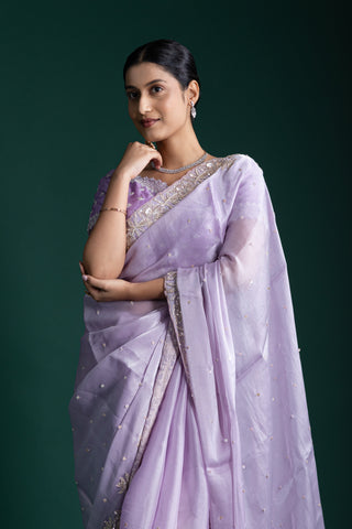 Misty Lavender Net Saree