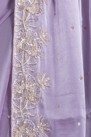 Misty Lavender Net Saree