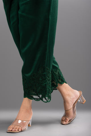 Emerald Green Kurti with Tonal Bead Embroidery