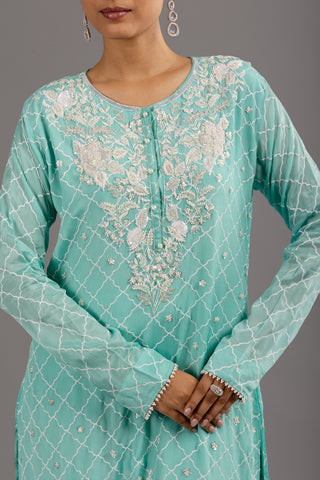 Aqua Blue Sharara Set