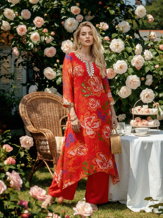 Ruby Bloom Printed Kurta Set